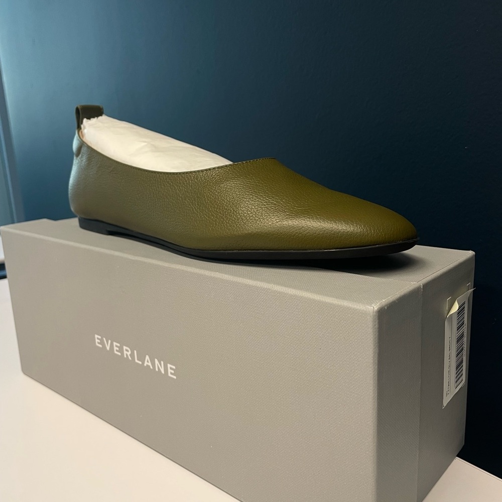 Everlane Women's Green Leather Loafers - Picture 3 of 6